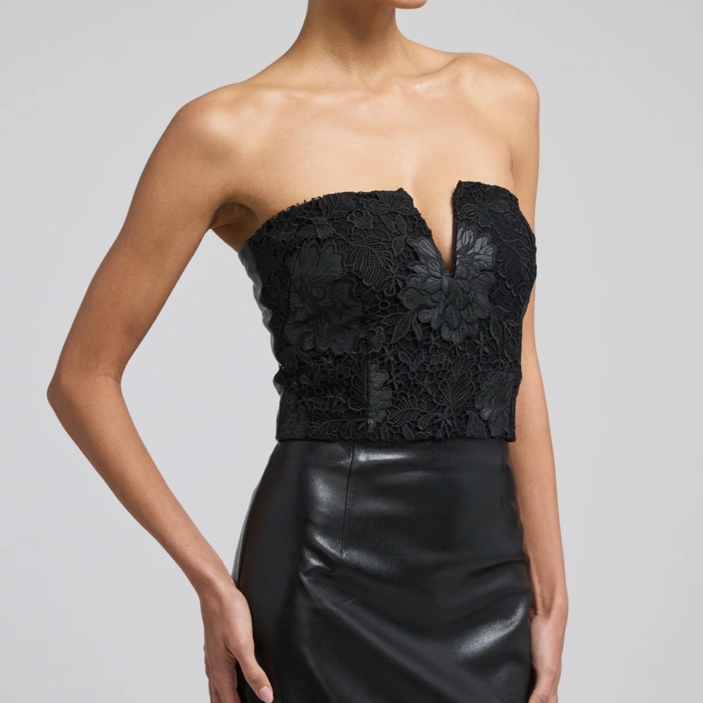 Generation Love RUMI VEGAN LEATHER GUIPURE BUSTIER